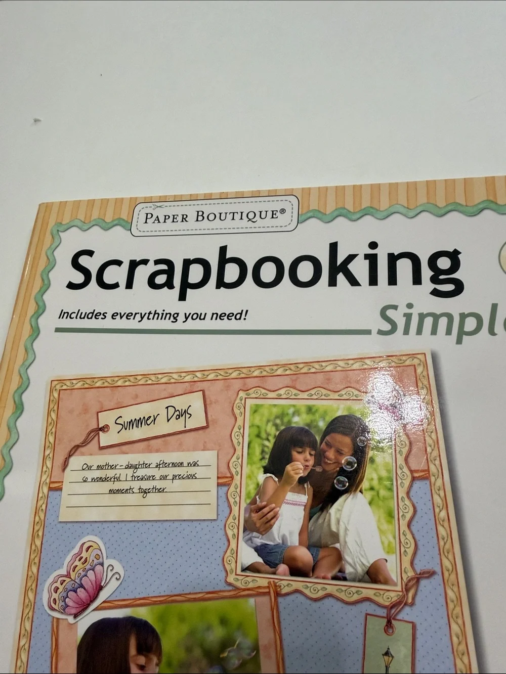 Paper Boutique Scrapbooking Kit “Summer”- Blue, Cream, Green Accents